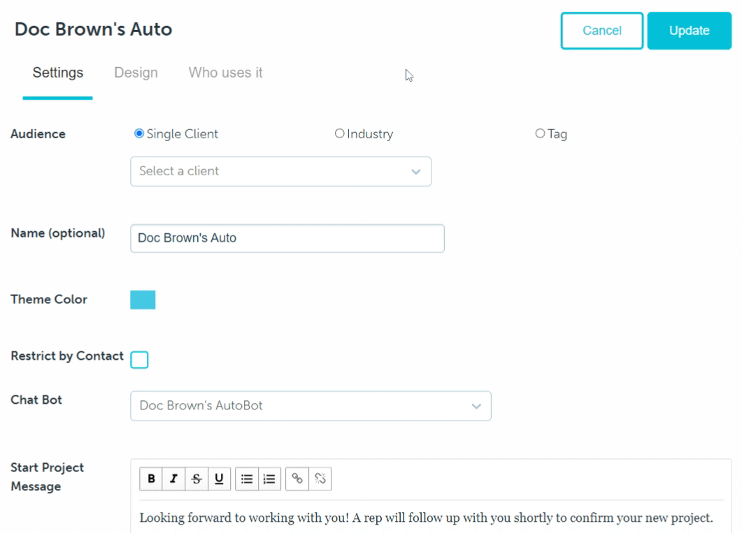 Selecting an Audience