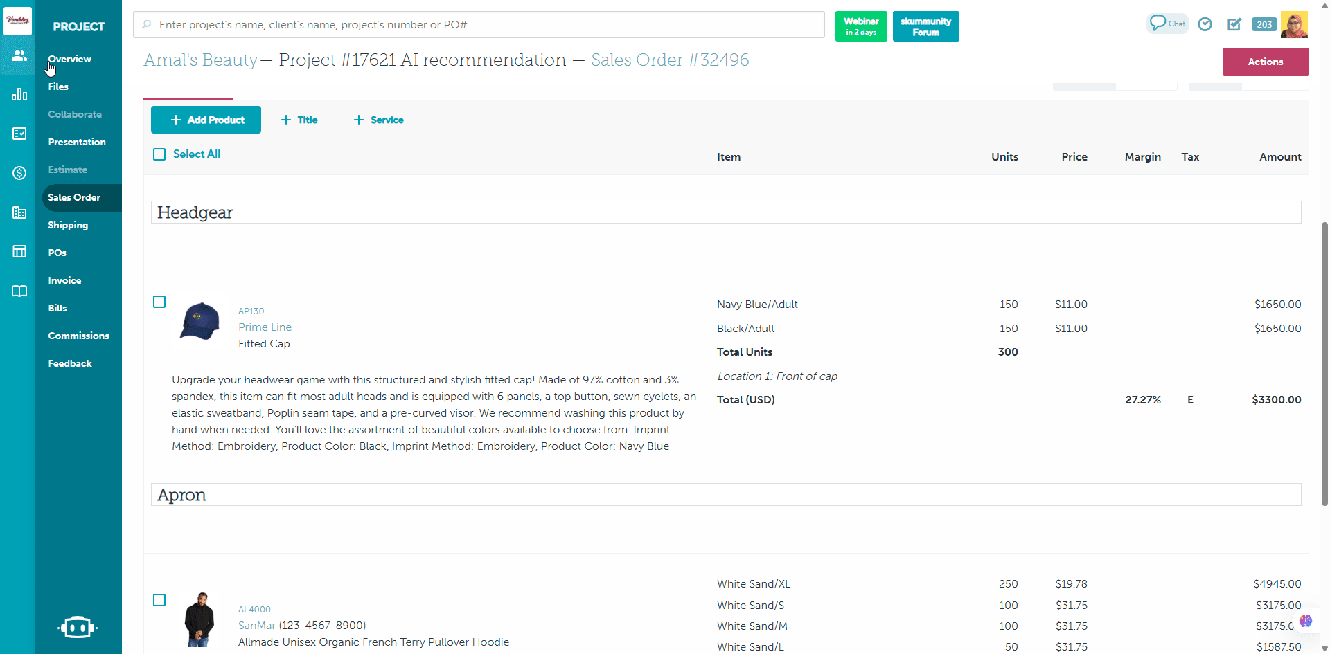 AI in sales order