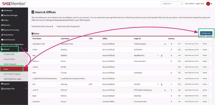 05_Adding a New user to  your Sage Member account
