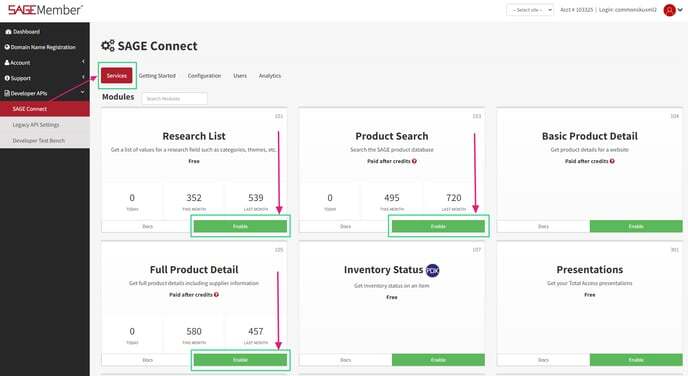 06_Enabling the required services within your Sage Member account