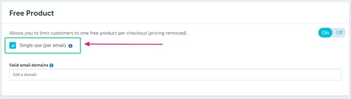Single use (per email)