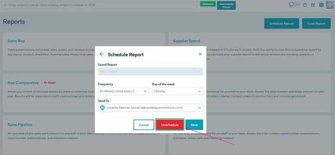 schedule report q
