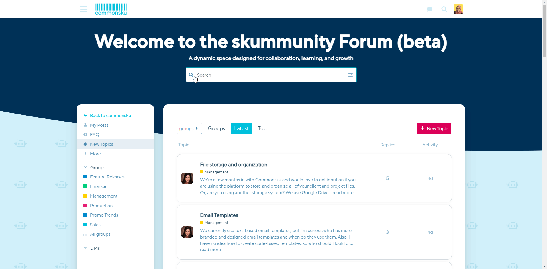 Skummunity forum 7-How to search in Skummunity