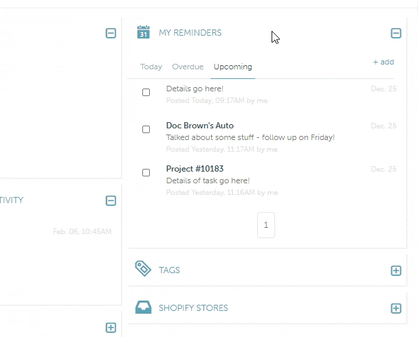 Reminders calendars