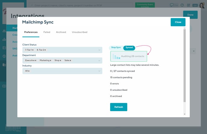 21_What does it mean if the sync is auditing