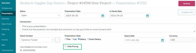 PresHidePricing