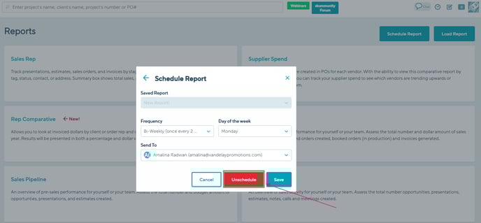 schedule report q